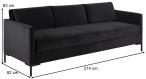 Czarna sofa Leknes Actona elegnacka welurowa