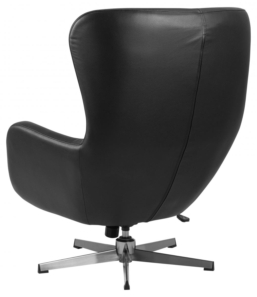 Nowoczesny fotel gabinetowy z ekoskóry czarny z regulacją wysokości