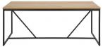 Seaford dining table melamine matt wild oak, base metal powder coated rough matt black L:180 W:90 H:74 cm