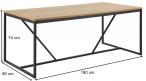 Stół loft 180x90x74 geometryczny Seaford Actona