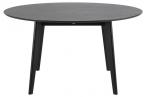 Roxby dining table veneered table top oak black stained, lacquered, base rubber wood, black painted Ø:140 H:76 cm