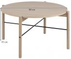 Actona stolik kawowy Leka naturalny drewniany 80 cm