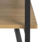 Okaya coffee table,glass table top smoke stained, 6 mm, 1 shelf melamine wild oak, base powder coated rough, matt black, L:80 W:80 H:42 cm