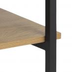 Okaya coffee table,glass table top smoke stained, 6 mm, 1 shelf melamine wild oak, base powder coated rough, matt black, L:80 W:80 H:42 cm