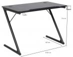 Actona biurko gamingowe Trooper 100x60 cm czarne