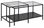Stolik kawowy Seaford 90x55 cm czarny blat szklany