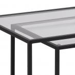 Stolik kawowy Seaford 90x55 cm czarny blat szklany