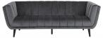 Tampa 3-seater sofa VIC fabric dark grey 28, pocket springs, legs rubber wood, black painted
