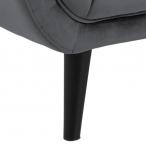 Actona Tampa 3-osobowa sofa do salonu welurowa ciemnoszara 220 cm