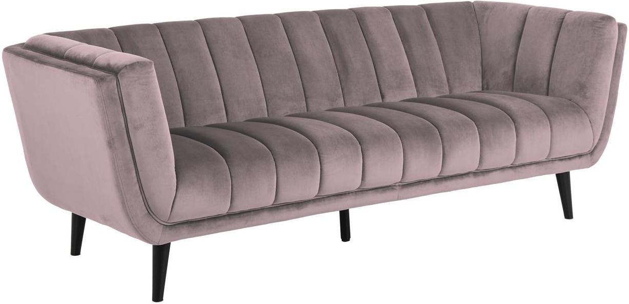 Actona sofa do salonu welurowa trzyosobowa 220 cm brudny róż ...