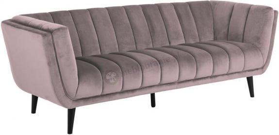 Actona sofa do salonu welurowa trzyosobowa 220 cm brudny róż ...