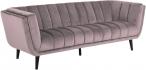 Actona sofa do salonu welurowa trzyosobowa 220 cm brudny róż