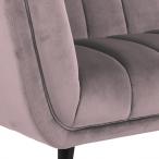 Actona sofa do salonu welurowa trzyosobowa 220 cm brudny róż