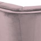 Actona sofa do salonu welurowa trzyosobowa 220 cm brudny róż