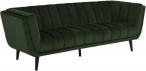 Actona Tampa sofa trzyosobowa w stylu glamour na czarnych nóżkach