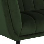 Actona Tampa sofa trzyosobowa w stylu glamour na czarnych nóżkach