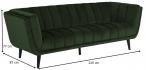 Actona Tampa sofa trzyosobowa w stylu glamour na czarnych nóżkach