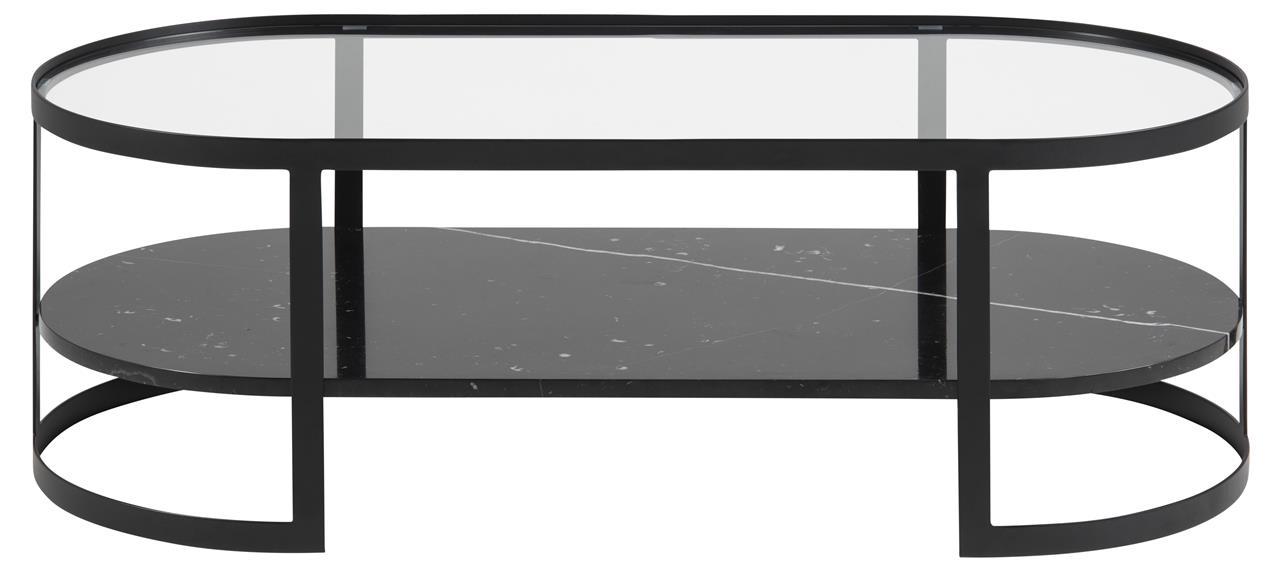 Elegancki stolik z marmurową półką czarny