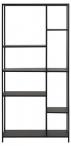 Newcastle bookcase metal powder coated rough matt black, shelf 6 pcs L:79.5 W:30 H:165 cm