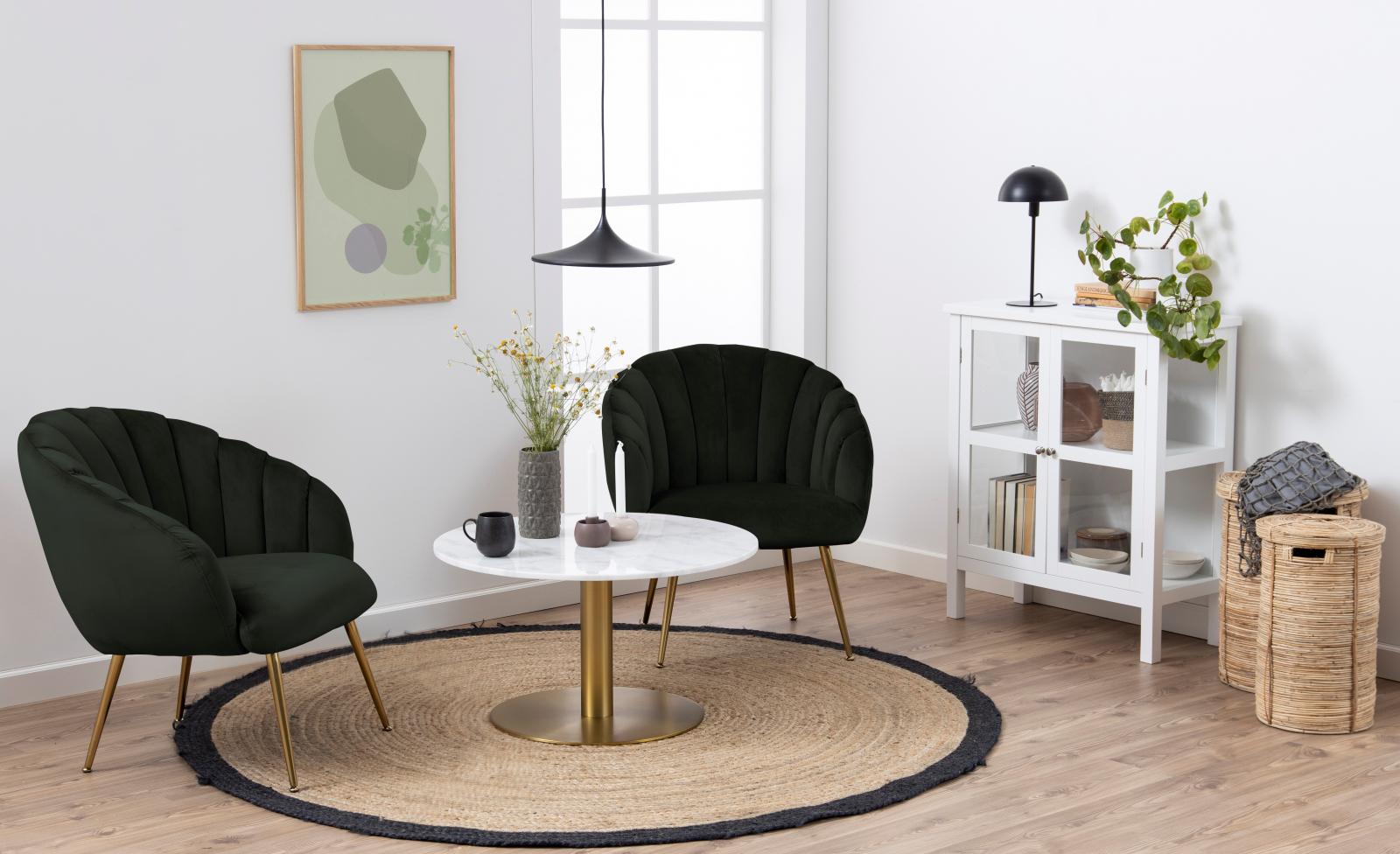 Fotel Actona Daniella butelkowa zieleń - aranżacja