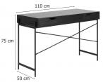 Biurko Angus czarne industrialne 110x50 cm