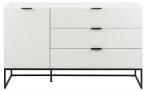 KOBE Sideboard w/1 door, 3 drawers, MAP002 White cabinet, MPG001 Black legs L:134 W:45 H:80 cm