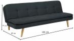 Actona sofa szara pikowana Orvieto na drewnianych nóżkach 195 cm