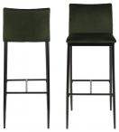 Demina barstool Dublin fabric olive green 52, base metal powder coated, black, box/ 2 pcs