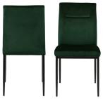 Demi dining chair Dublin fabric dark green 19, 4 legs metal, powder coated, black, box/ 2 pcs