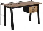 Actona Brighton biurko drewniane z szufladami czarne nogi 130x60x75