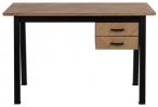 Brighton desk table top herringbone oak veneer oil, drawers 2 pcs 4 legs MDF, black painted L:130 W:60 H:75 cm