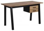 Biurko Brighton drewniane z szufladami czarne nogi 130x60x75