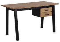 Biurko Brighton drewniane z szufladami czarne nogi 130x60x75