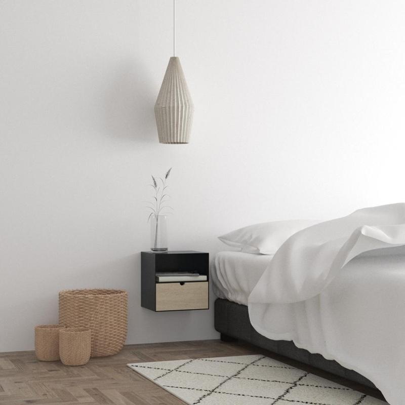 Szafka nocna Joliet wisząca czarna