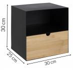 Actona szafka nocna Joliet 30x27 cm czarna