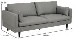 Skandynawska szara sofa na nóżkach Sunderland Actona 199cm