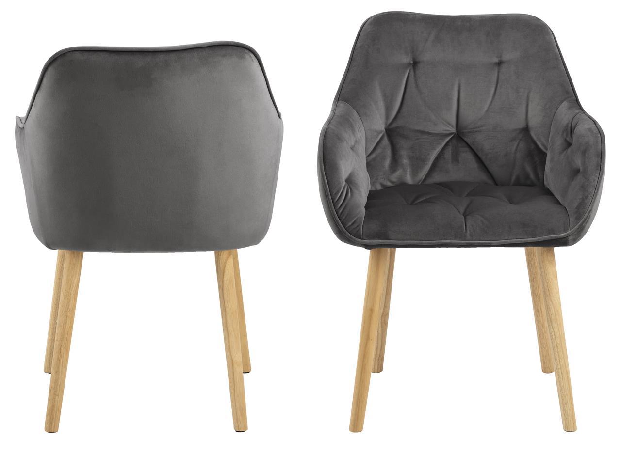 krzesło pikowane Brooke ciemnoszare