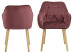 Brooke carver VIC fabric coral 76AC, legs rubber wood, oak stained, oil, box/ 2 pcs