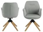 Aura dining chair Town fabric light grey 13, arm rest, center legs rubber wood, oak stained, lacquered auto return, box/ 1 pcs