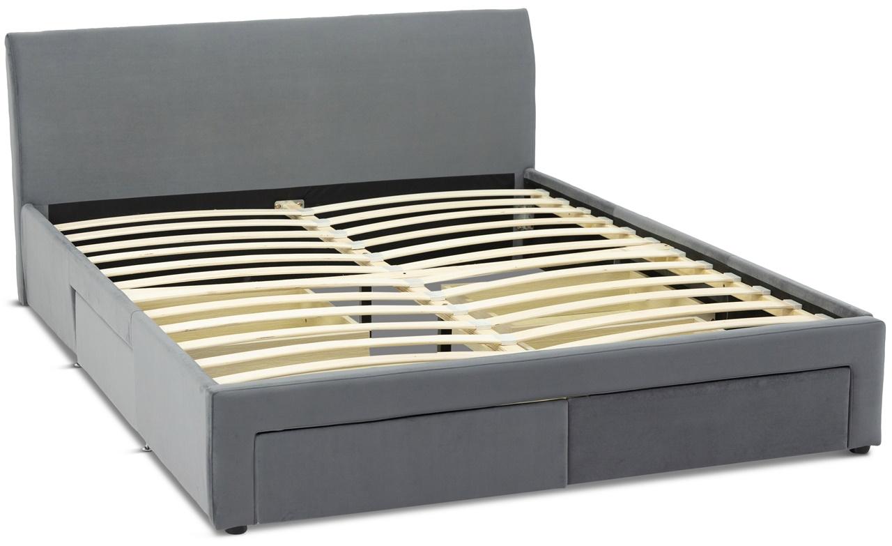 stelaż drewniany do szarego łóżka