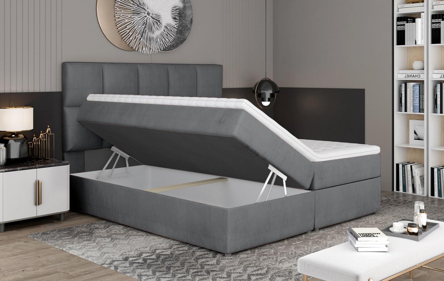 Łóżko kontynentalne ze schowkiem Glossy