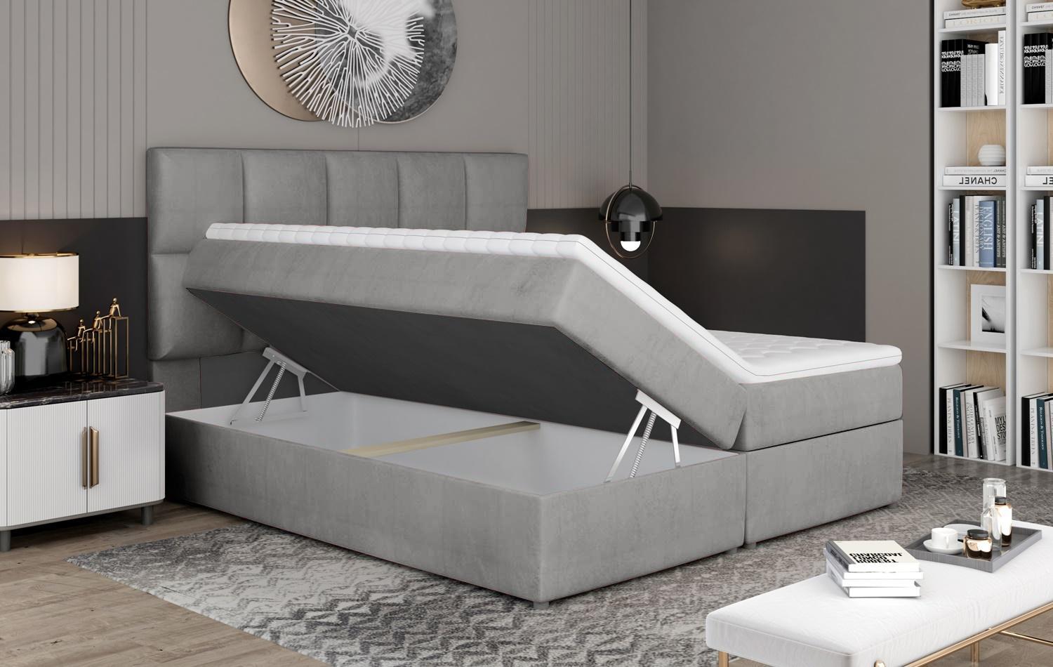 Łóżko kontynentalne ze schowkiem Glossy