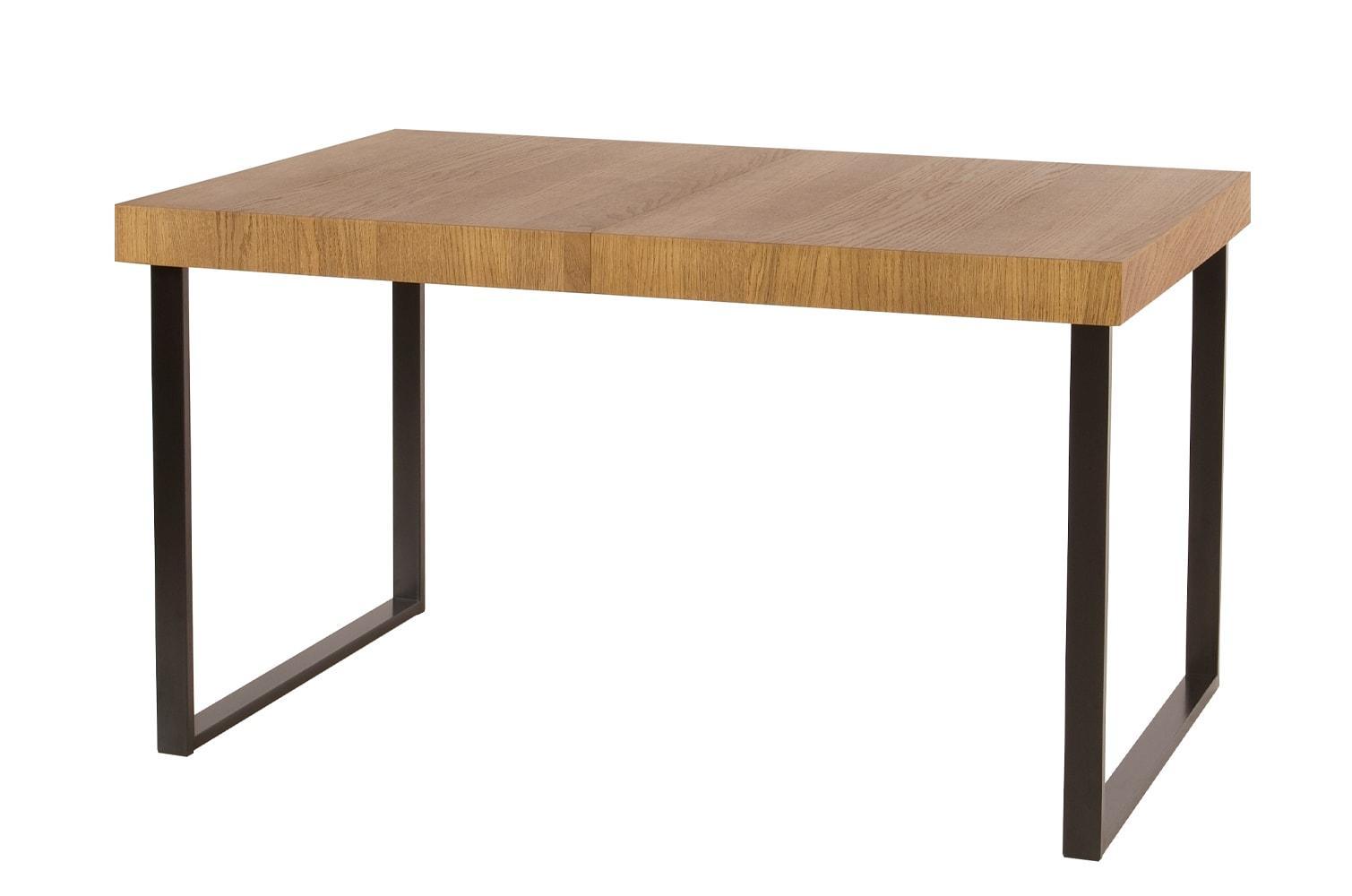 Rozkładany stół z litego drewna dębowego na metalowych nogach