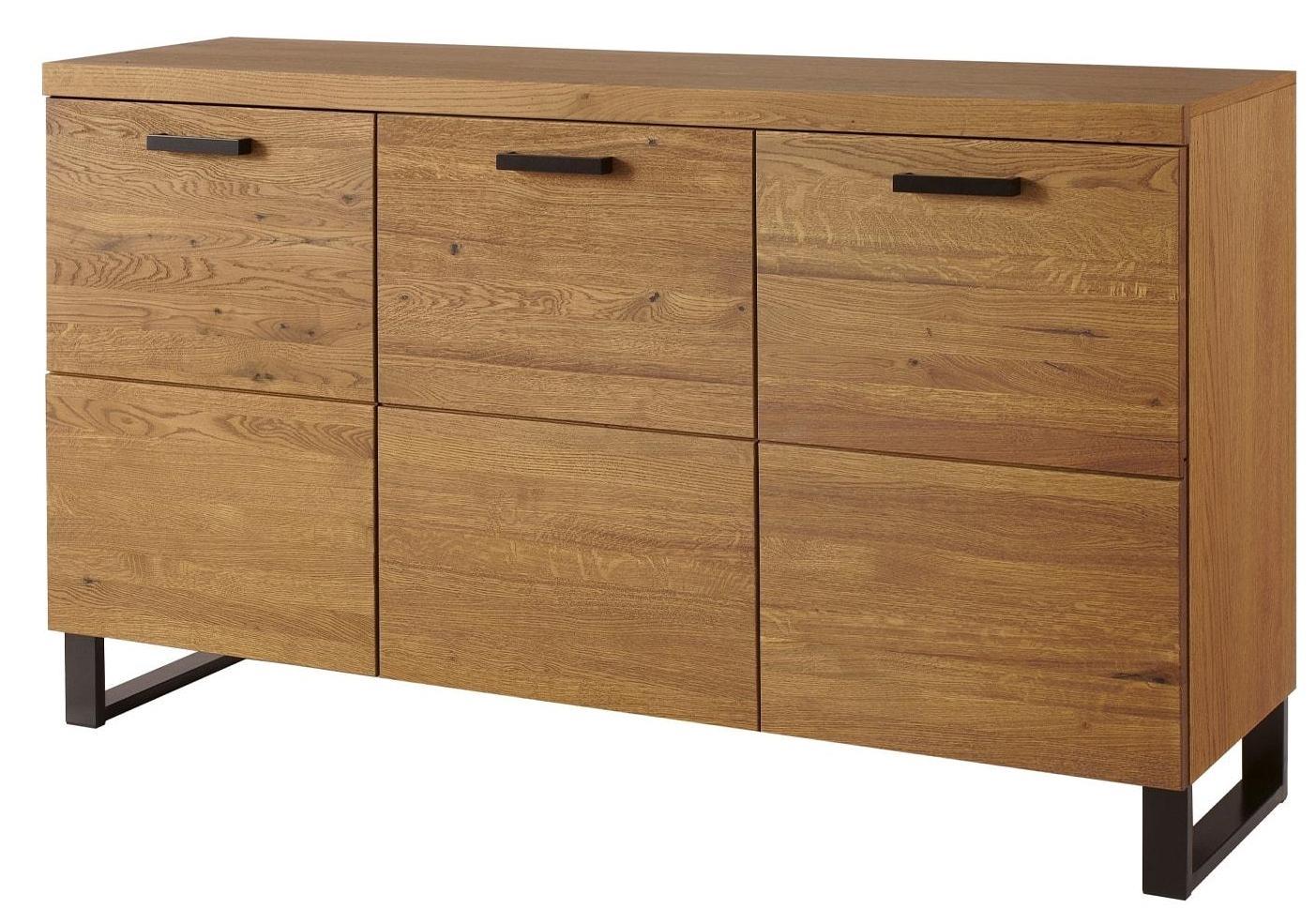 Masywna drewniana komoda z dębu w stylu industrialnym