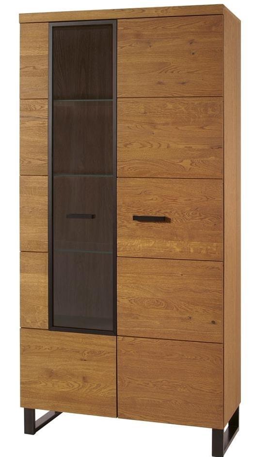 Wysoki regał do jadalni do przechowywania zastawy przeszklony