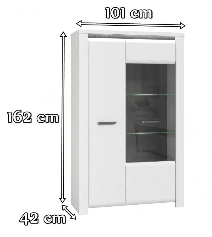 Biała witryna z oświetleniem wysoki połysk