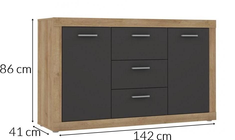 Brązowa komoda do sypialni