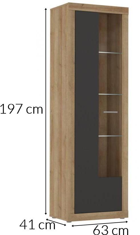 Wysoka witryna do jadalni dąb riviera