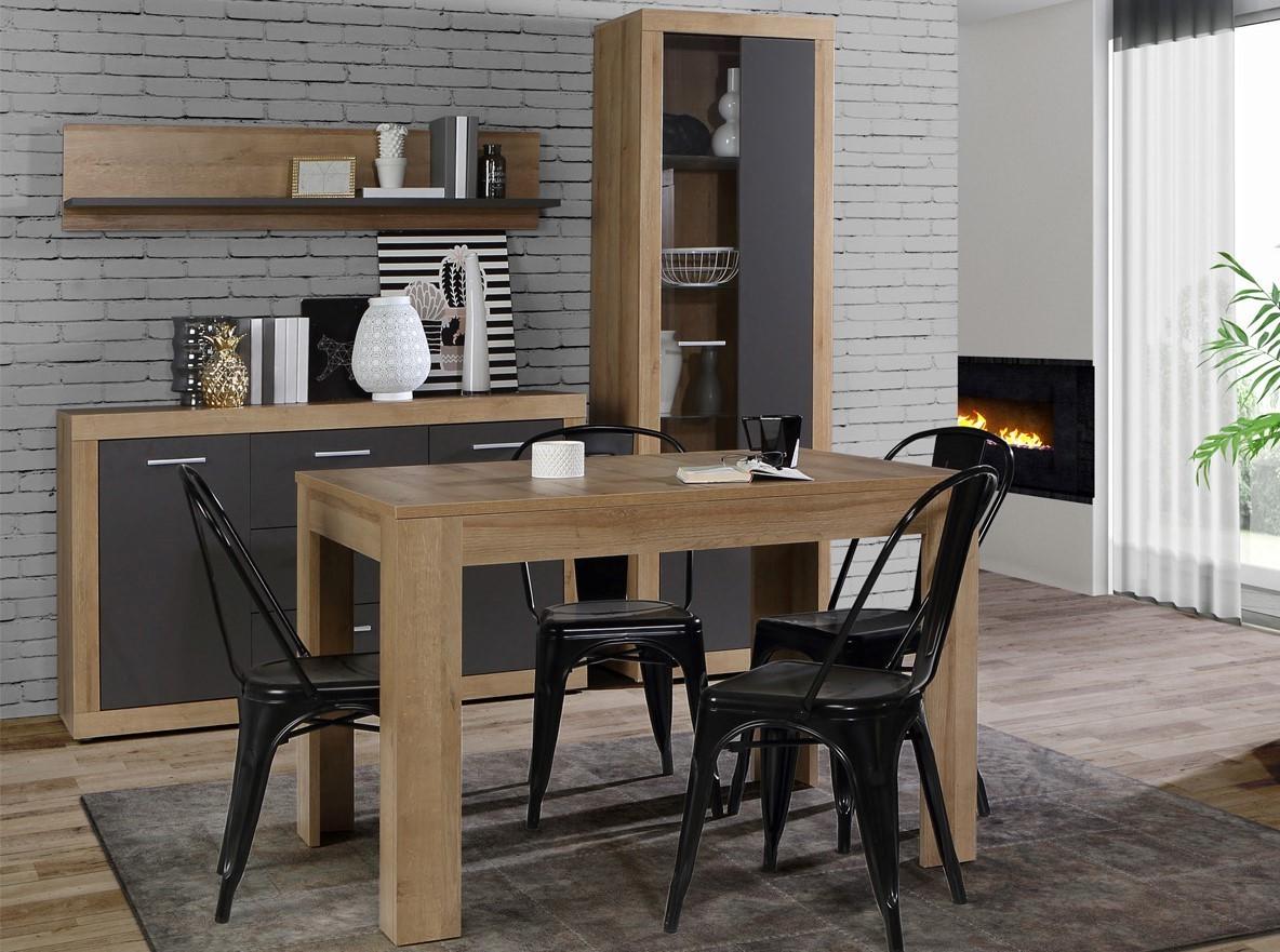 Nowoczesne meble do jadalni dąb riviera - aranżacja