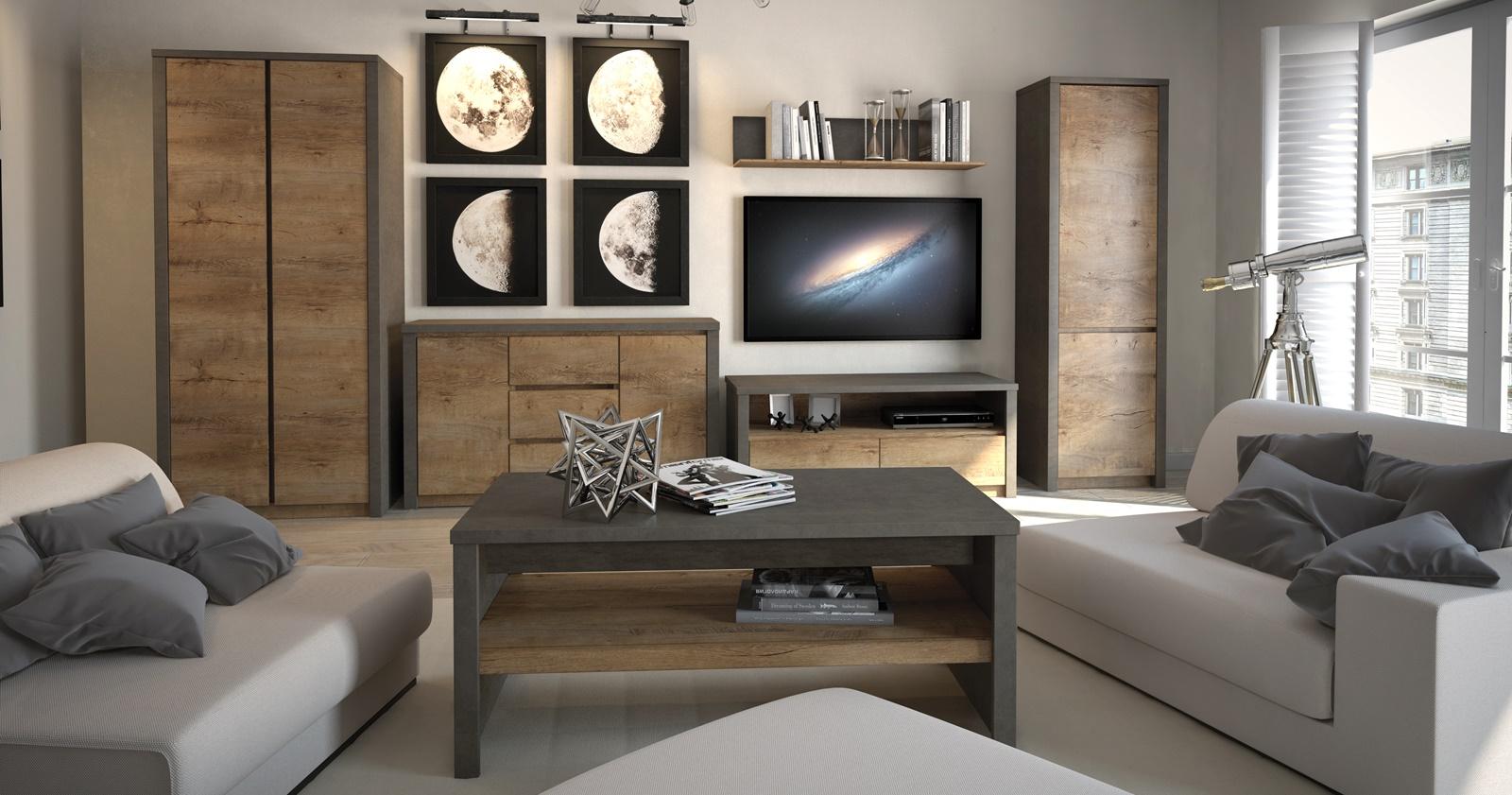 meble w stylu loft niska komoda Montana K4D gała meble